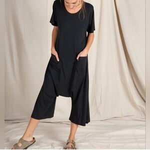 Natural Life Nomad Knit Jumpsuit in Charcoal - Size S/M